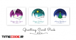 دانلود پروژه آماده افترافکت :  کارت پستال کریسمس Holiday Greeting Card Pack
