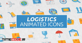 دانلود پروژه آماده افترافکت : آیکون انیمیشن فلت Logistics & Transportation Modern Flat Animated Icons