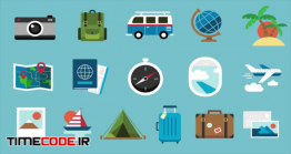 دانلود ۱۶ آیکون انیمیشن با موضوع سفر Travel Icons Pack