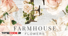 دانلود مجموعه حروف الفبا با گل Farmhouse Watercolor Flowers