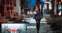 دانلود اکشن فتوشاپ : افکت باران Rain Effect TEXT & Overlays & Brush
