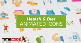 دانلود پروژه آماده افترافکت : آیکون انیمیشن سلامتی Health & Diet Modern Flat Animated Icons