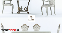 دانلود مدل سه بعدی : میز نهار خوری کلاسیک Dining Group Turri Baroque