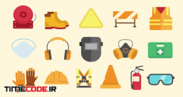 دانلود آیکون انیمیشن لوازم ایمنی Safety Equipment Icons Pack