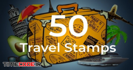 دانلود پروژه آماده افترافکت : 50 استامپ سفر Travel Stamps