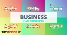 دانلود مجموعه المان موشن گرافیک مخصوص افتر افکت Business – Word Flat Concept