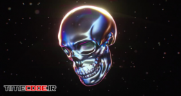 دانلود پروژه آماده پریمیر : لوگو پارازیت جمجمه انسان Glitch Skull Logo