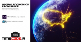 دانلود پروژه افترافکت : ساخت اینفوگرافی روی کره زمین Global Economics From Space Infographics