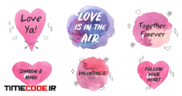 دانلود پروژه آماده پریمیر : تایتل آبرنگی قلب Love Watercolor Titles