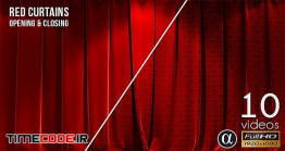 دانلود 10 فوتیج پرده سینما آلفا 3D Realistic Red Curtains Opening & Closing