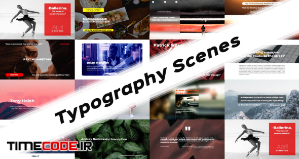 دانلود پروژه آماده افترافکت : تایپوگرافی Typography Scenes – تایم کد
