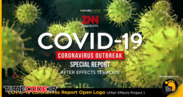 دانلود رایگان پروژه آماده افترافکت کرونا ویروس COVID-19 Coronavirus Report Open Logo