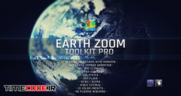 دانلود پروژه آماده افترافکت : ابزار زوم روی نقشه Earth Zoom Toolkit Pro