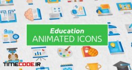 دانلود پروژه آماده افترافکت : آیکون انیمیشن آموزش Education Modern Flat Animated Icons