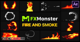 دانلود پروژه آماده افترافکت : افکت کارتونی دود و آتش Fire And Smoke Elements