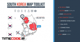 دانلود پروژه آماده افترافکت : نقشه کره جنوبی South Korea Map Toolkit