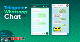 دانلود پروژه آماده افترافکت : ساخت صفحه تلگرام و واتس اپ Whatsapp & Telegram Chat Kit