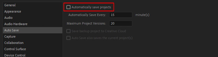 راهنمای حل مشکل کندی در پریمیر 7 Premiere Pro Lag Disable Auto Save