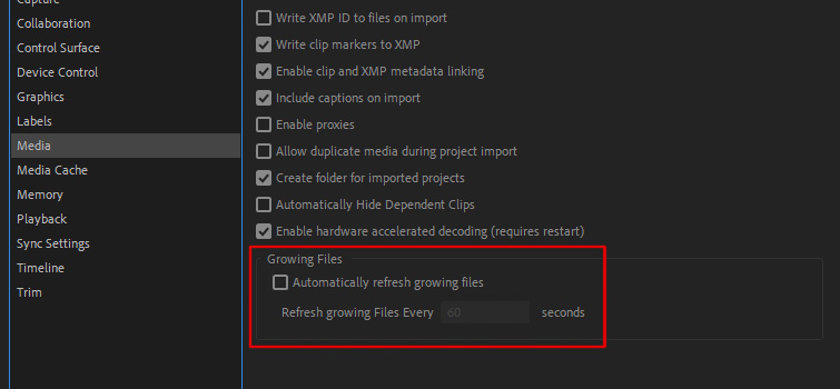راهنمای حل مشکل کندی در پریمیر 10 Premiere Pro Lag Disable Growing Files