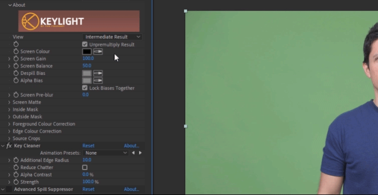 after effects green screen