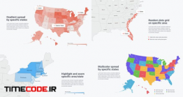 دانلود پروژه آماده افترافکت : نقشه اینفورگافی امریکا USA Map Infographics