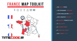 دانلود پروژه آماده افترافکت : نقشه فرانسه France Map Toolkit