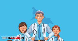 دانلود کاراکتر موشن گرافیک : پزشکان Interracial Doctors Professionals Staff Characters Animation