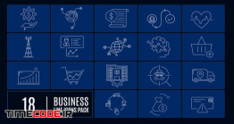 دانلود پروژه آماده افترافکت : آیکون انیمیشن خطی تجارت Business  Line Icons