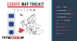 دانلود پروژه آماده افترافکت : نقشه اروپا Europe Map Toolkit