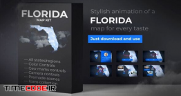 دانلود پروژه آماده افترافکت : نقشه فلوریدا Florida Map – Florida Map Kit