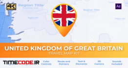 دانلود پروژه آماده افترافکت : نقشه سفر به انگلیس United Kingdom Travel Map