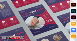 دانلود طرح لایه باز بروشور کاشت ناخن Nail Studio Flyer | Creative Illustrator Templates