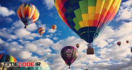 دانلود عکس استوک : بالن های رنگی در آسمان Blue Skies & Balloons