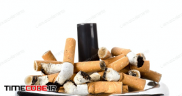 دانلود عکس استوک : زیر سیگاری پر از سیگار Cigarettes And Old Ashtray