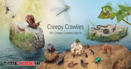 دانلود مجموعه عکس بدون پس زمینه : حشرات و خزندگان Creepy Crawlies Collection