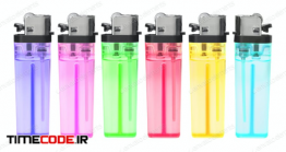 دانلود عکس استوک : فندک رنگی Disposable Plastic Gas Lighters
