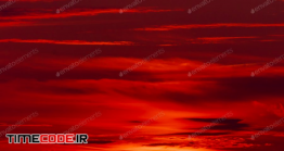 دانلود عکس استوک : آسمان قرمز در غروب خورشید Fiery Orange Sunset Sky