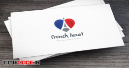 دانلود فایل لایه باز لوگو قلب French Heart Letter A Logo Template