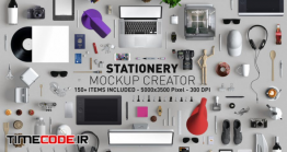 دانلود جعبه ابزار ساخت موکاپ میز تحریر Hero Stationery Mockup Creator