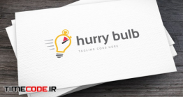 دانلود فایل لایه باز لوگو با المان لامپ و سرعت Hurry Bulb Logo Template