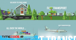 دانلود پروژه آماده افترافکت : تیزر تبلیغاتی موشن گرافیک حمل و نقل کالا Logistics Delivery Promo
