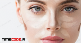 دانلود عکس استوک : صورت زن با آرایش Make Up Woman Face Cosmetic Applying