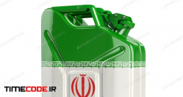 دانلود عکس مفهومی گالن بنزین با پرچم ایران Iranian Flag Painted On Gas Can