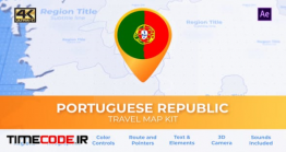 دانلود پروژه آماده افترافکت : نقشه توریستی پرتغال Portugal Map – Portuguese Republic Travel Map