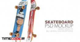 دانلود موکاپ اسکیت Skateboard Layered PSD Mock-ups