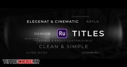 دانلود پروژه آماده پریمیر راش : تایتل Titles Elegant Cinematic Pack 2