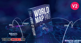 دانلود پروژه آماده افترافکت : نمایش مسیر روی نقشه جهان World Map Rig
