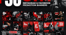 دانلود 30 پست لایه باز فیتنس مخصوص اینستاگرام Instagram & Facebook Fitness GYM Banners