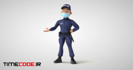 دانلود 6 فوتیج انیمیشن پلیس با ماسک Cartoon Police Officers With Masks