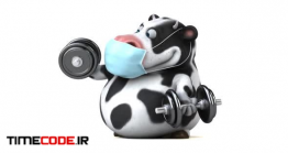 دانلود انیمیشن گاو در حال ورزش Cows With Weights